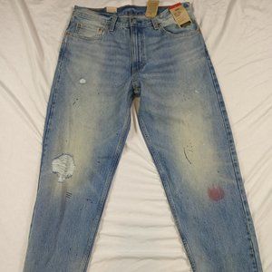 Levi's 550 92' Jeans Mens  Relaxed Taper Denim Distressed Retro Paint